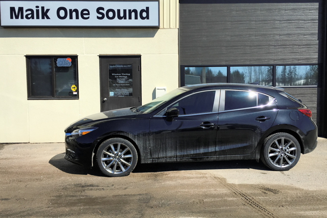2018 Mazda3 Hatch with professional window tint in North Bay
